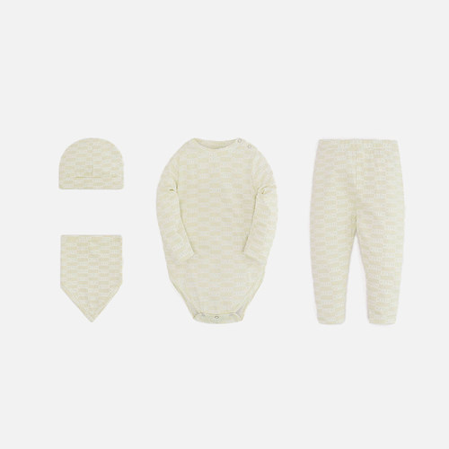 ◎正品现货Kith Baby婴童盒装满印配饰长袖爬爬服四件套装
