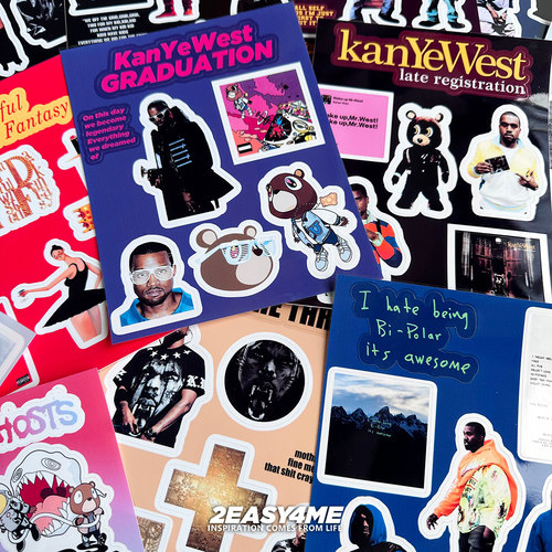嘻哈kanye侃爷hiphop专辑封面手机平板装饰防水个性潮流ins贴纸