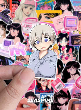 二次元动漫卡通citypop蒸汽波手机IPAD电脑日系防水个性装饰贴纸