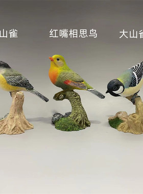 山雀树脂雕像摆件个性模型玩手