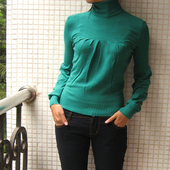 女款 清仓价2025春季 棉毛衫 针织衫 新款 丝光棉纯色百搭高领显瘦长袖