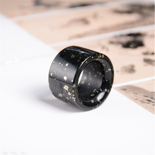 和田玉扳指青玉山料茶壶盖置饰品