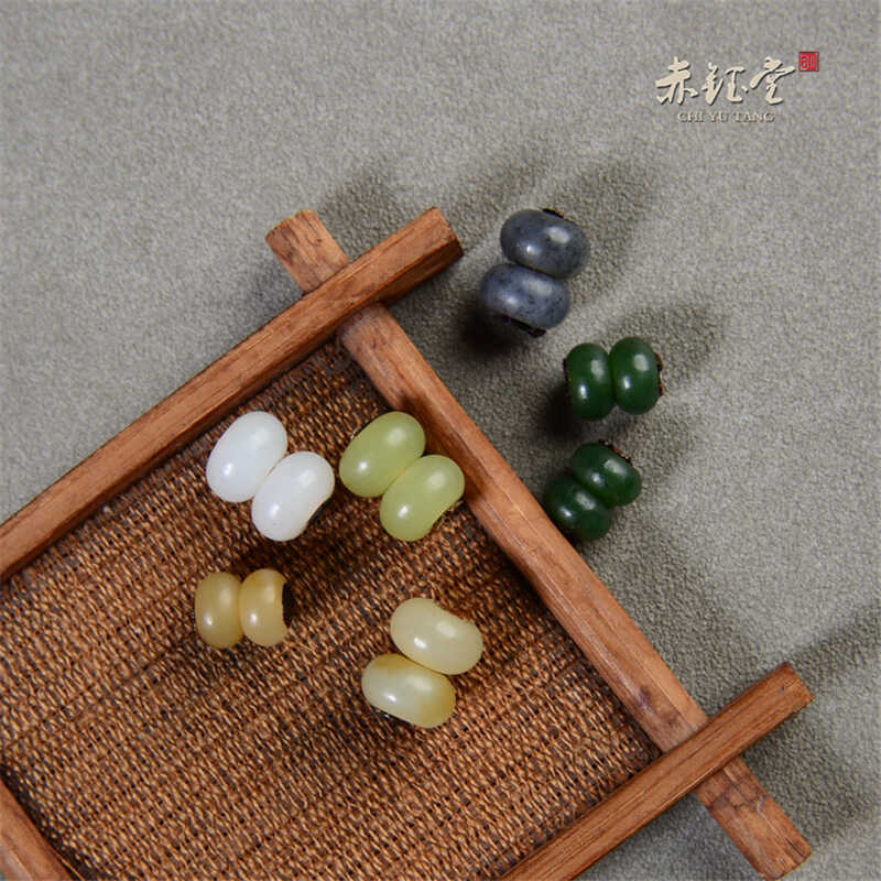 现货天然和田玉隔珠手串配珠隔片