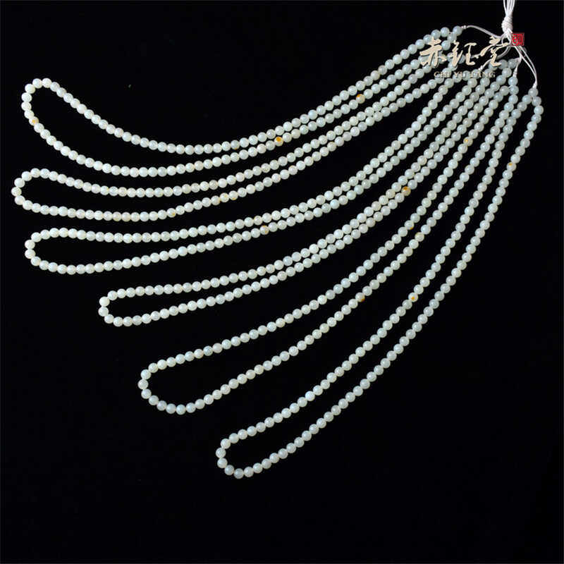 和田玉项链108颗女款6mm白玉山流水天然diy毛衣手链时尚百搭正品,珠宝/钻石/翡翠,颈饰,淘宝优惠券,粉丝福利购,淘宝优惠卷