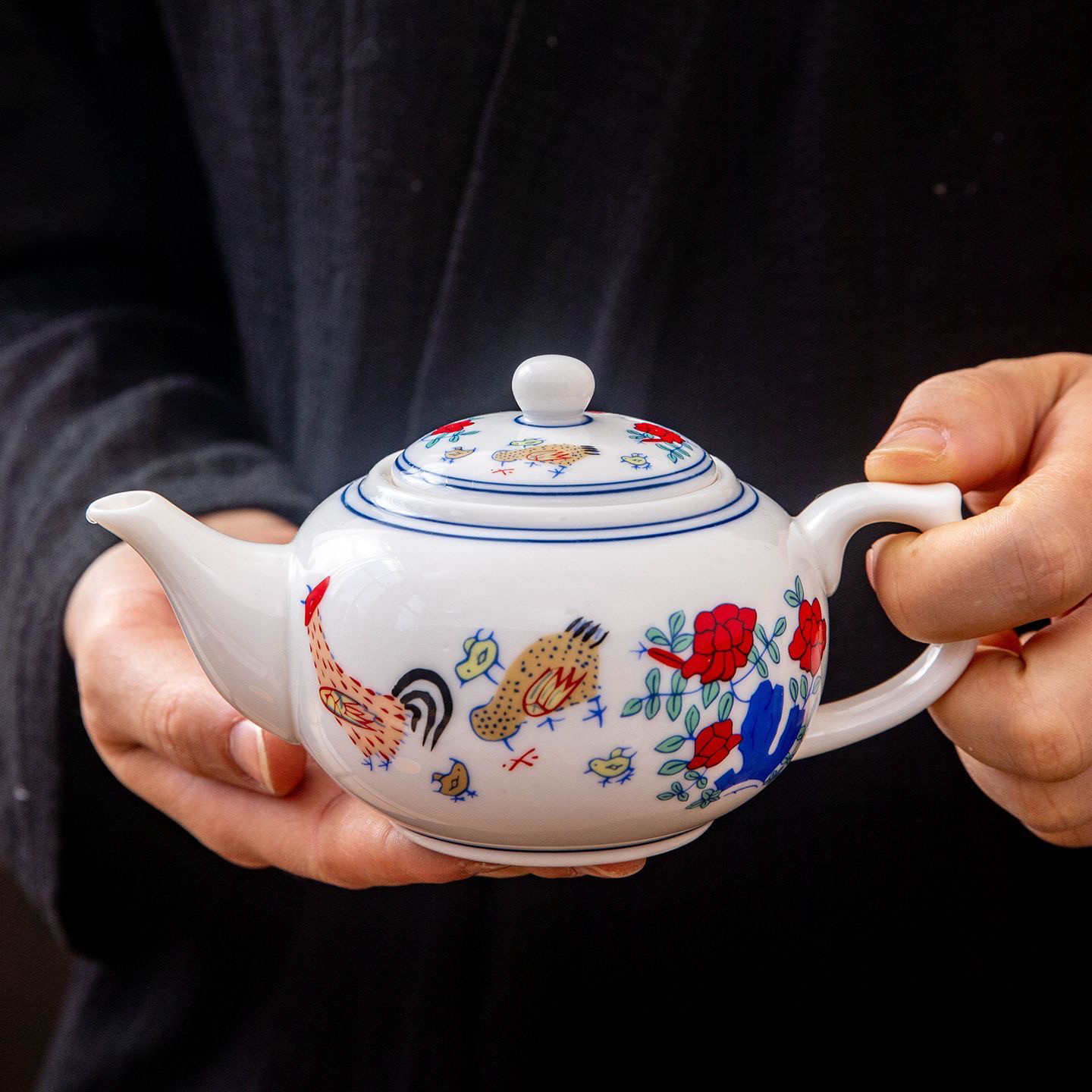 陶瓷复古鸡缸杯茶具主人杯品杯盖碗茶壶洗公道杯茶叶罐烟灰缸单品