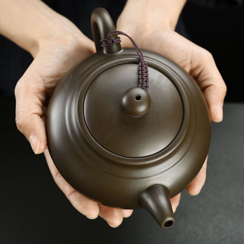 大号紫砂壶家用原矿紫泥泡茶壶单壶茶杯仿纯手工球孔过滤功夫茶具