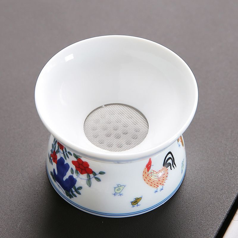 大明鸡缸杯陶瓷茶漏过滤网茶滤茶具配件茶漏茶滤茶具配件茶漏茶滤