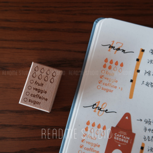 【正确版】 生活习惯打卡印章饮水记录健康饮食bujo高清手帐手工