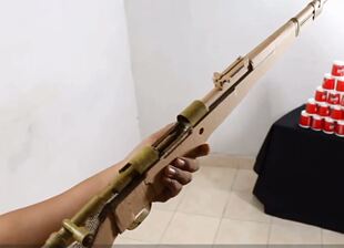 diy套装  材料包 亲子制作 纸板枪  98k 抛壳可发射    不是成品