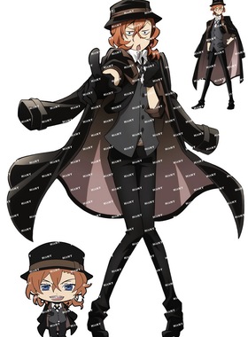 大号F0337-09文豪野犬中原中也卡通动漫笔记本电脑旅行拉杆箱贴纸