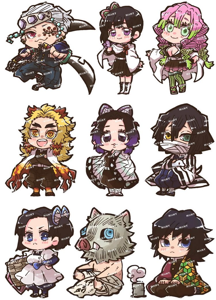 大号f0351-04鬼灭之刃q版动漫笔记本电脑吉他手机旅行拉杆箱贴纸