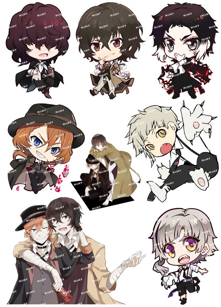 小号f0337-02文豪野犬卡通动漫笔记本电脑杯子旅行拉杆箱防水贴纸