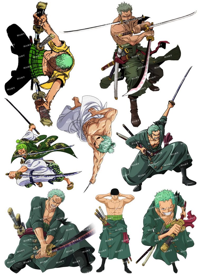 中号f0411-11海贼王罗罗诺亚索隆动漫电脑笔记吉他旅行行李箱贴纸