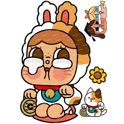 大号F0433-04哭娃crybaby招财可爱电脑笔记本吉他旅行拉杆箱贴纸