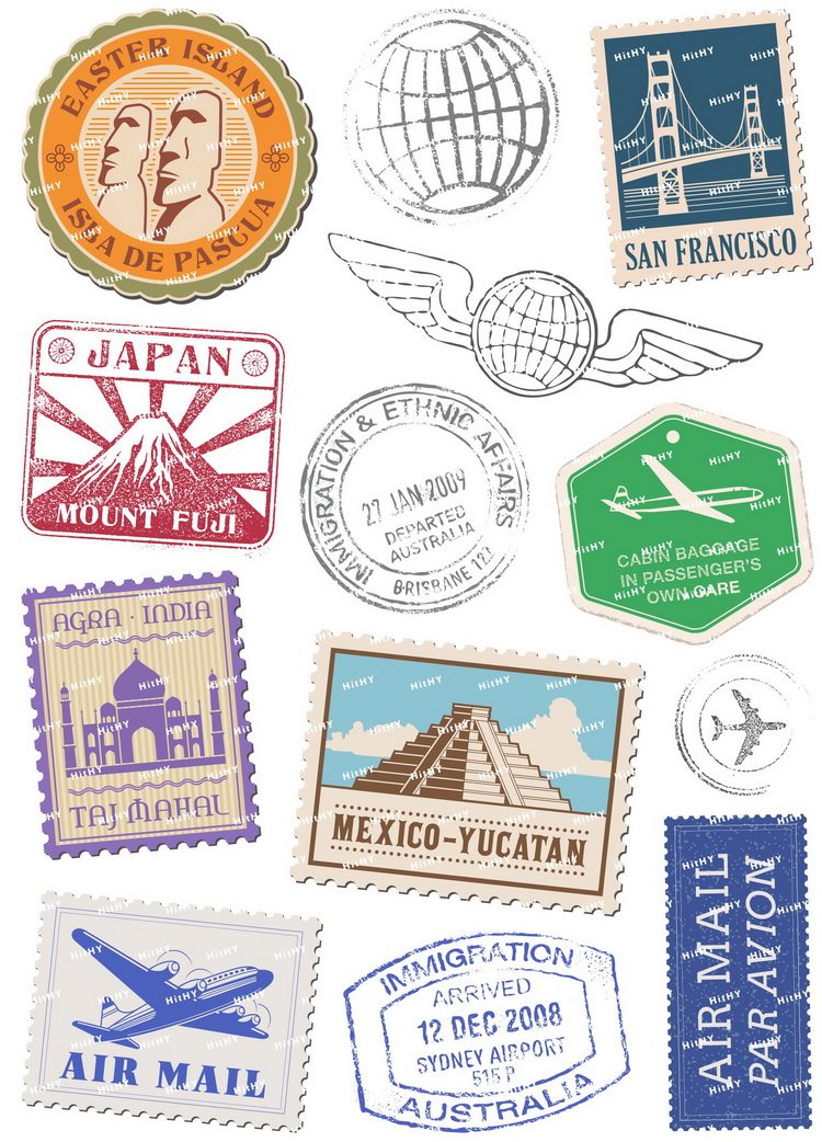 中号F0011-05邮戳旅游动漫笔记本电脑死飞吉他旅行拉杆箱防水贴纸,3C数码配件,笔记本个性小贴纸,淘宝优惠券,粉丝福利购,淘宝优惠卷