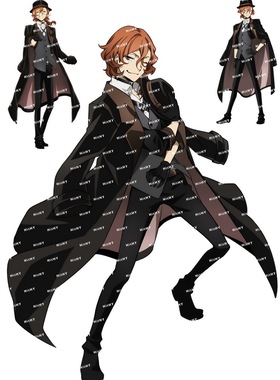 中号F0337-10文豪野犬中原中也卡通动漫笔记本电脑旅行拉杆箱贴纸