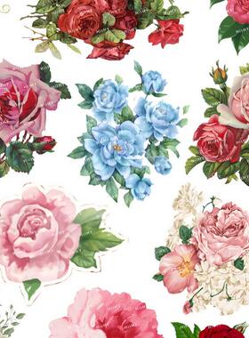 大号F0046-13怀旧复古花卉潮牌笔记本电脑手机吉他旅行拉杆箱贴纸