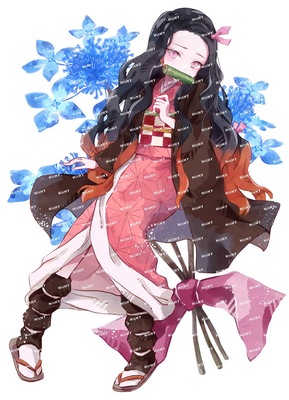 中号F0335-14鬼灭之刃卡通动漫笔记本电脑吉他手机旅行拉杆箱贴纸