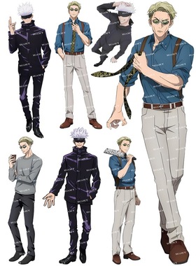 中号F0379-16咒术回战五条悟七海建人动漫电脑吉他旅行拉杆箱贴纸