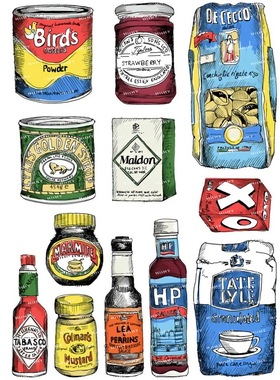 中号F0046-07怀旧复古物品潮牌笔记本电脑手机吉他旅行拉杆箱贴纸