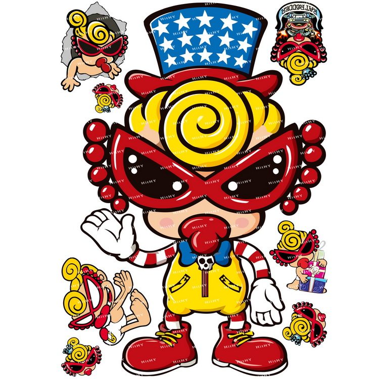 大号F0420-01黑超奶嘴B动漫卡通潮牌电脑笔记本旅行拉杆箱贴纸