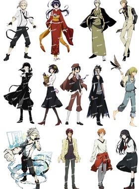 大号F0337-03文豪野犬卡通动漫笔记本电脑杯子旅行拉杆箱防水贴纸