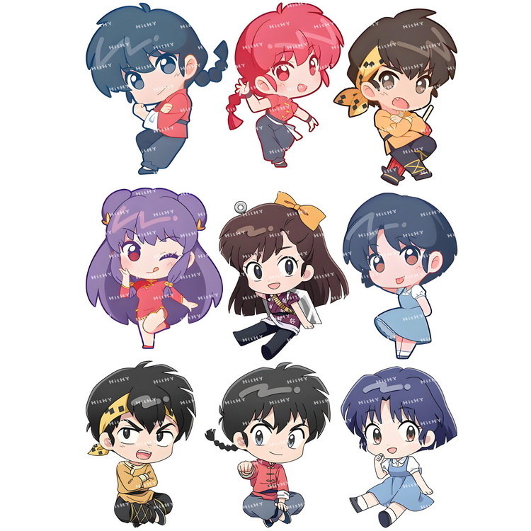 中号F0434-10乱马1/2卡通Q版动漫电脑笔记本吉他旅行拉杆箱贴纸