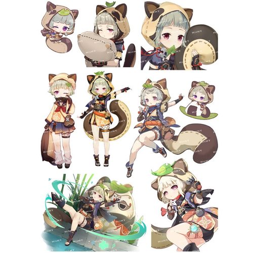 大号F0419-01原神早柚动漫游戏电脑笔记本吉他旅行拉杆箱贴纸