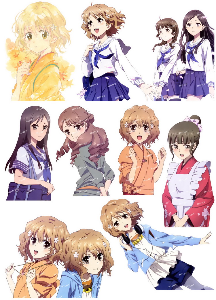 花开动漫笔记本电脑吉他手机贴纸