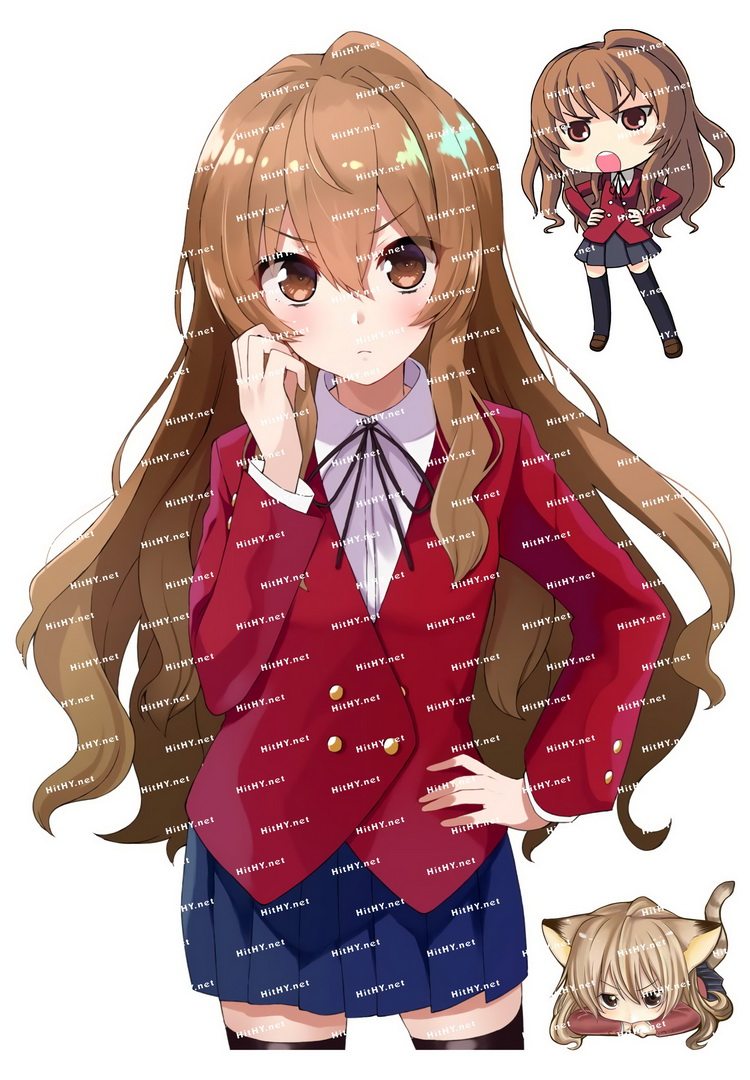 大号f0339-02龙与虎逢坂大河卡通动漫电脑吉他手机旅行拉杆箱贴纸