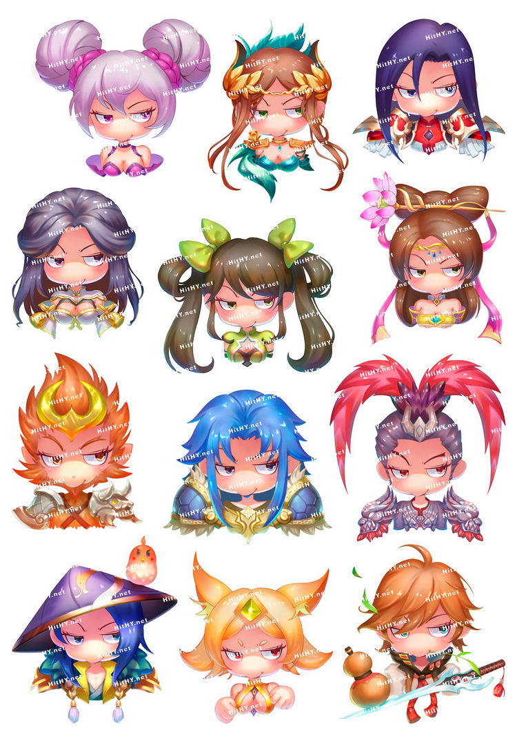 小号F0253-11王者荣耀Q版卡通动漫电脑手机旅行拉杆箱贴纸防水