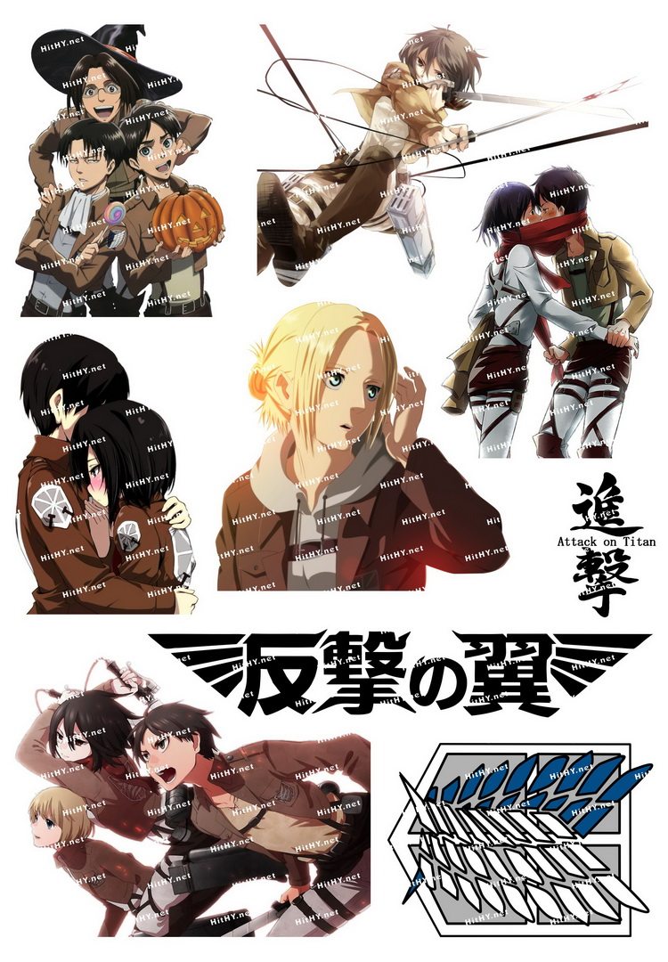 小号f0055-14进击的巨人艾伦三笠利威尔军长动漫电脑旅行箱贴纸