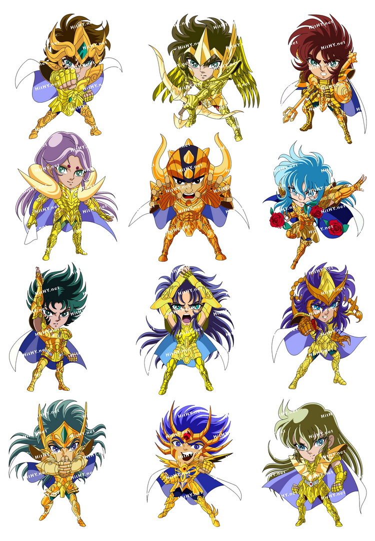 大号f0124-04黄金圣斗士星矢q版卡通动漫笔记本旅行箱贴纸防水