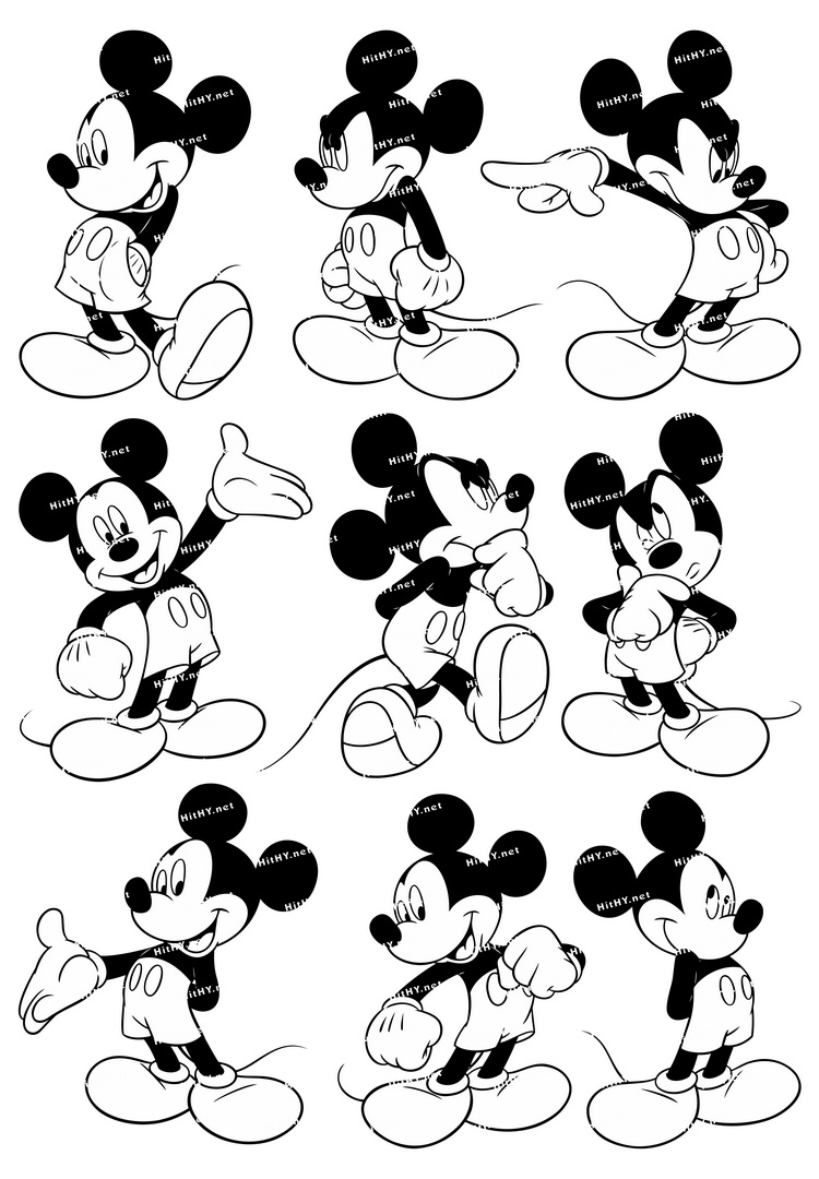 大号f0097-02米奇妙妙屋mickey迪士尼卡通动漫笔记本旅行箱贴纸