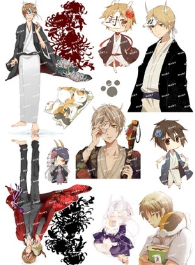 小号F0197-07夏目友人帐动漫笔记本电脑手机结它旅行拉杆箱贴纸