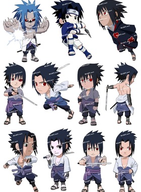 大号F0077-02火影忍者NARUTO宇智波佐助卡通动漫笔记本旅行箱贴纸