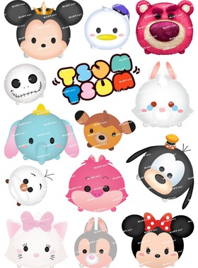 大号F0271-04tsum tsum迪士尼萌卡通笔记本电脑手机旅行拉箱贴纸