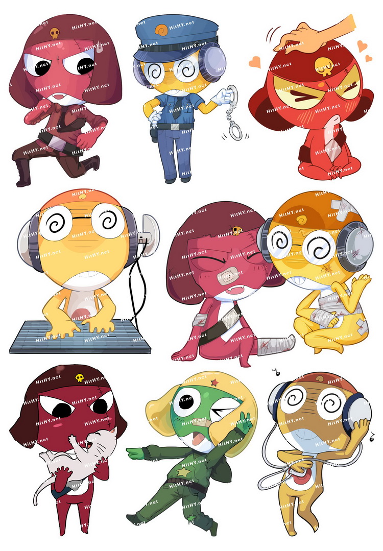 中号F0231-04keroro军曹卡通动漫笔记本电脑旅行拉杆箱贴纸防水