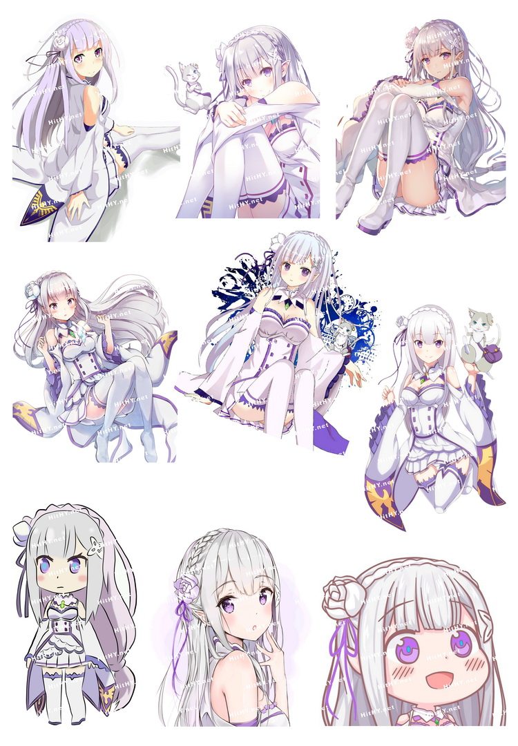 小号f0243-20从零开始的异世界生活爱蜜莉雅卡通动漫旅行拉箱贴纸