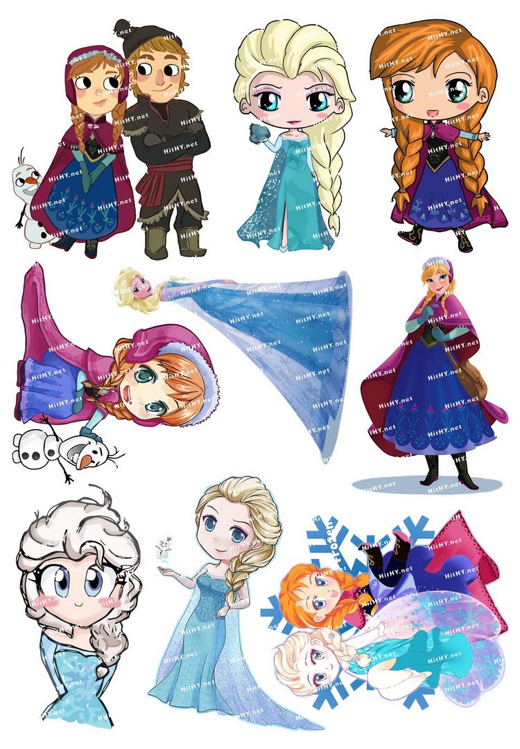 大号f0002-02冰雪奇缘frozen迪士尼公主卡通动漫旅行箱贴纸防水