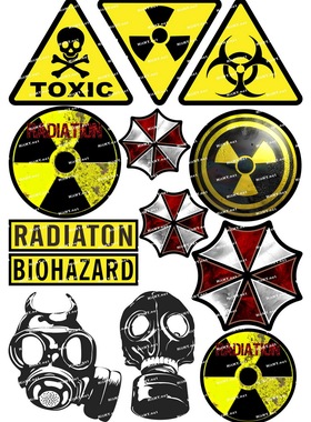 大号F0009-01核 生物危害生化危机个性笔记本电脑汽车旅行箱贴纸