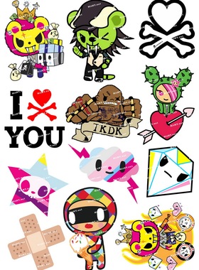 小号F0057-04 tokidoki TKDK潮流服装潮牌笔记本旅行箱贴纸防水