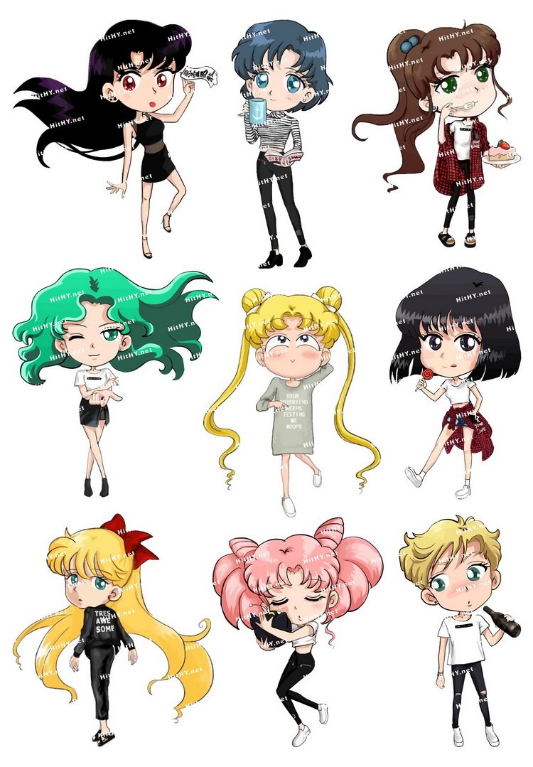 小号f0110-12美少女战士sailormoon卡通动漫电脑手机旅行箱贴纸