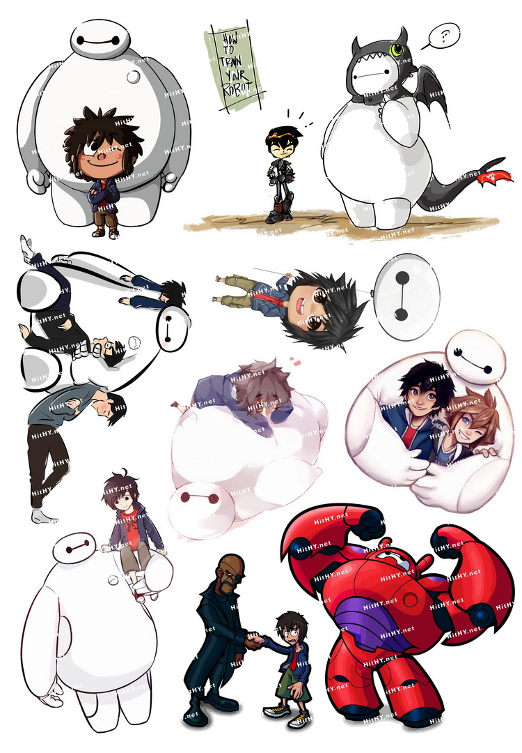 大号F0025-06大白超能陆战队Big Hero6 卡通动漫迪士尼旅行箱贴纸