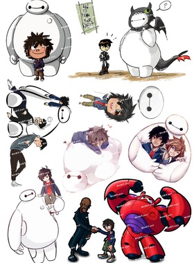 小号F0025-06大白超能陆战队Big Hero6 卡通动漫迪士尼旅行箱贴纸