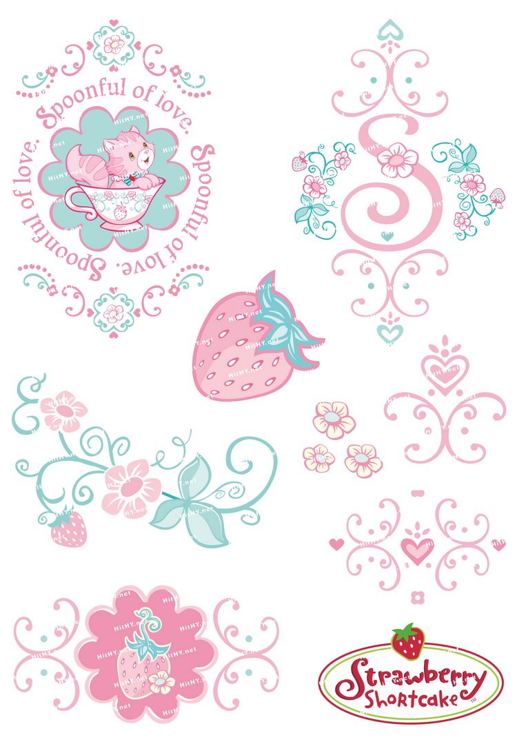 小号f0136-02草莓女孩-卡通动漫 爱萌 记本手机死飞旅行箱贴纸