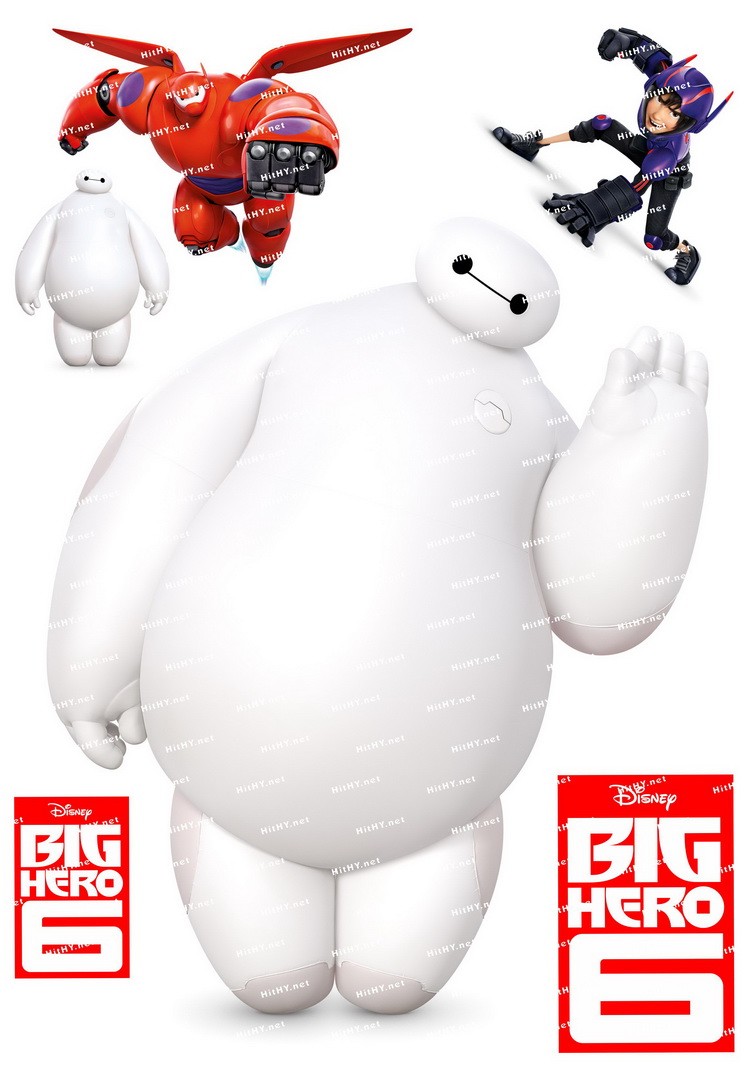 小号大白陆战队迪士尼旅行箱贴纸