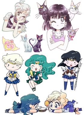 大号F0110-08美少女战士SailorMoon卡通动漫电脑手机旅行箱贴纸