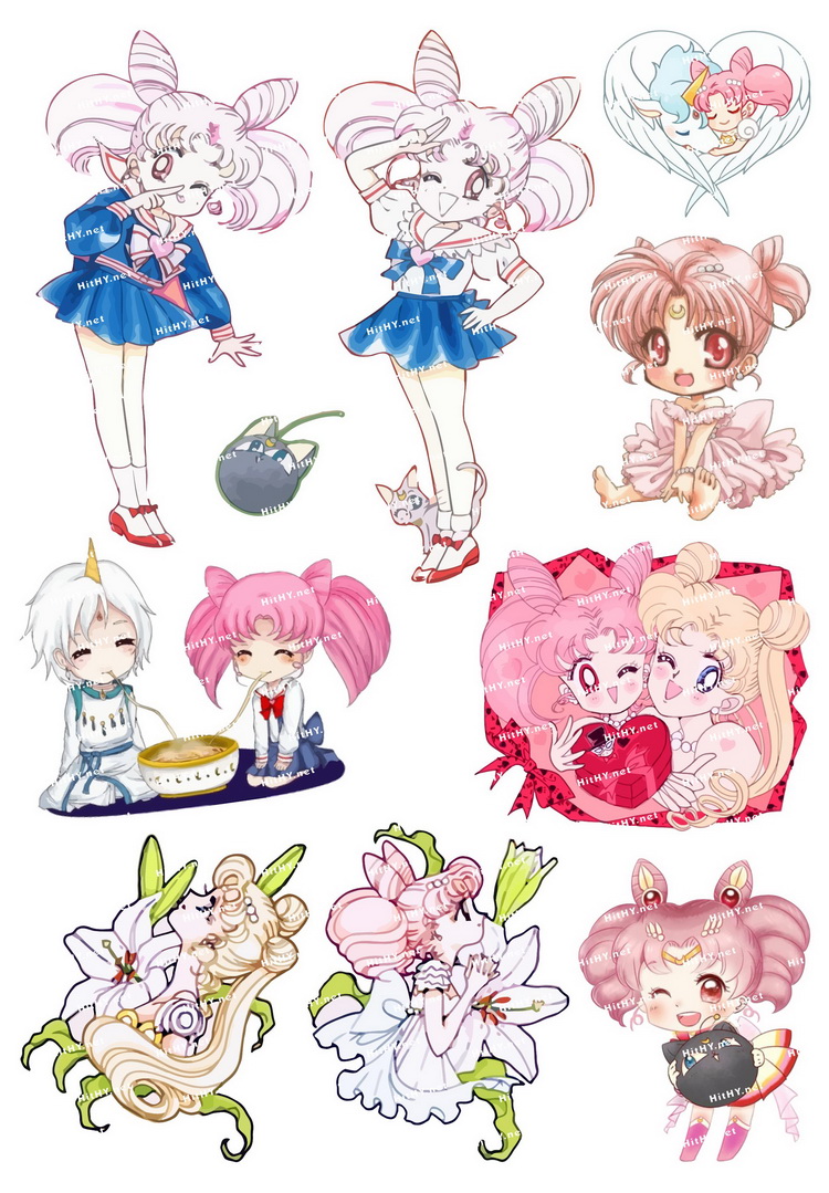 小号f0110-18美少女战士小小兔月野兔卡通动漫电脑手机旅行箱贴纸