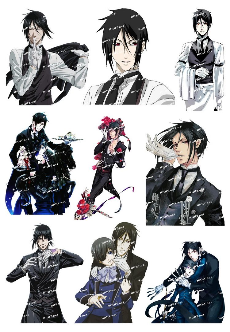 小号f0138-05黑执事黑管家卡通动漫笔记本电脑手机汽车旅行箱贴纸